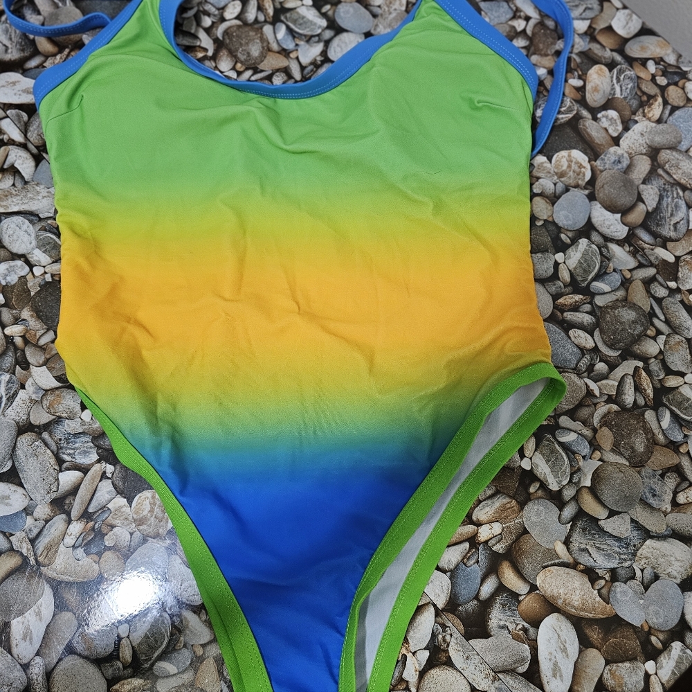 Womens One Piece Swimsuit From Shein Ombre Color Size Large Good Condition